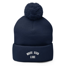 Load image into Gallery viewer, White Star Line Embroidered Pom-Pom Beanie