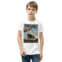 Load image into Gallery viewer, Youth Titanic Vintage Poster Short Sleeve T-Shirt