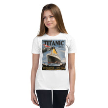 Load image into Gallery viewer, Youth Titanic Vintage Poster Short Sleeve T-Shirt
